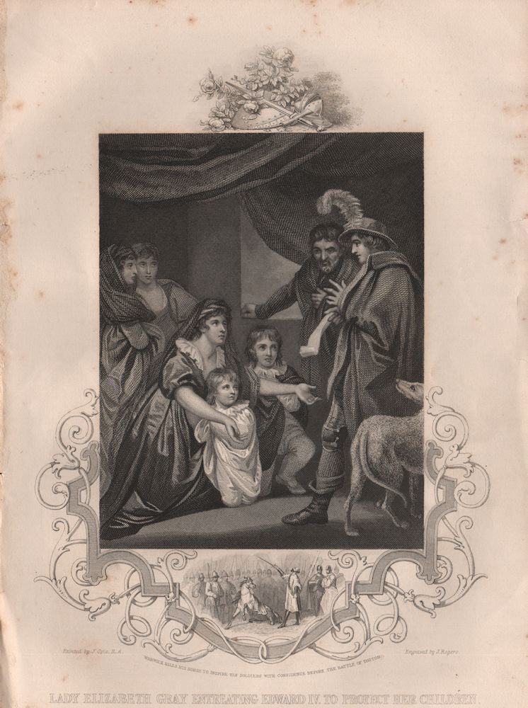 PRINCES IN THE TOWER. Lady Elizabeth Gray asks Edward IV to protect kids 1853